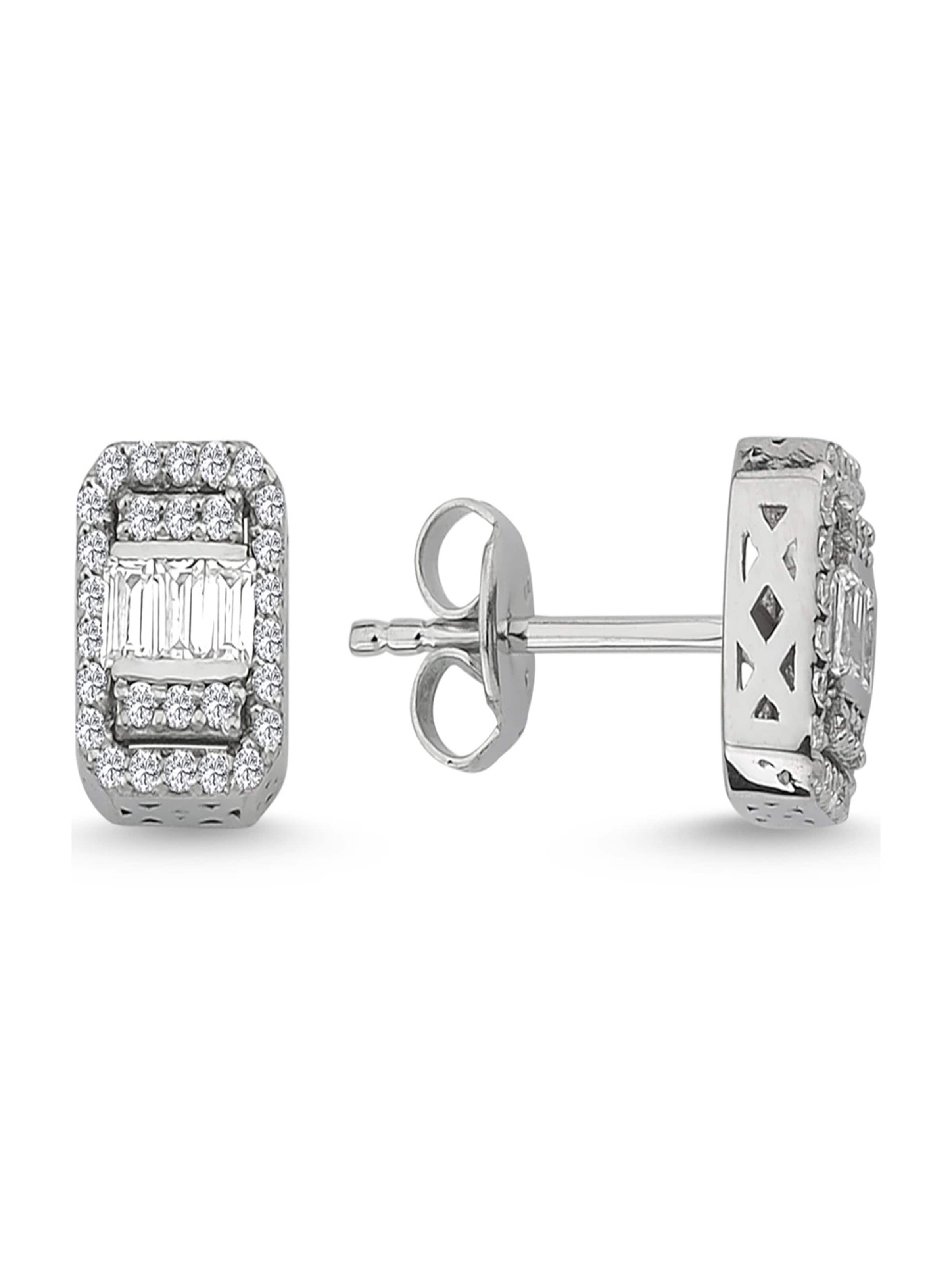 EinStein Diamant Earrings in Silver: front