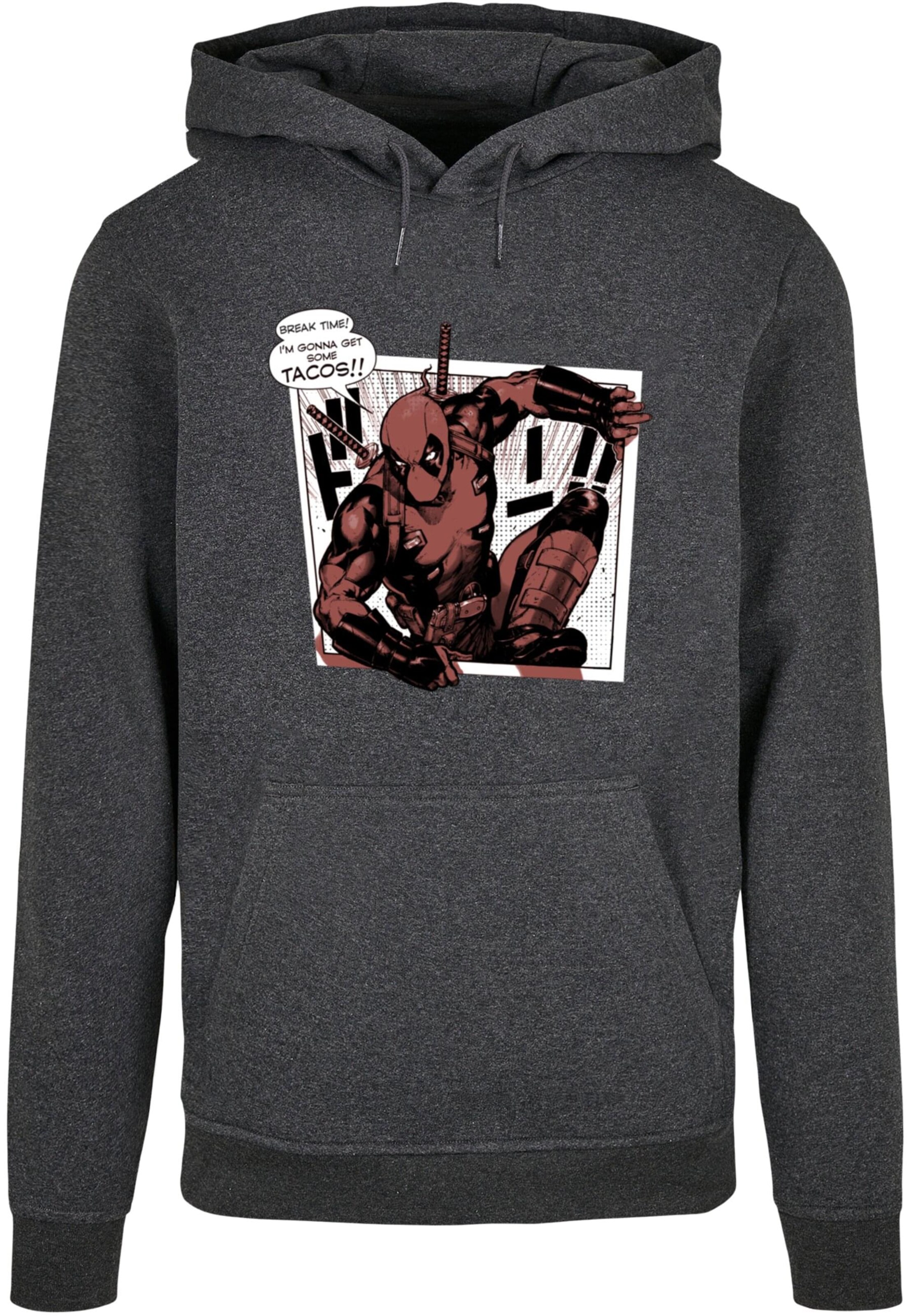 Sweat-shirt 'Deadpool - Tacos Breaktime' ABSOLUTE CULT en gris : devant