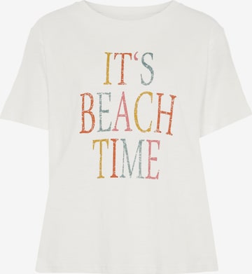 BEACH TIME Shirt in Weiß