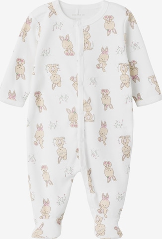 NAME IT Pajamas 'Rabbit' in White: front