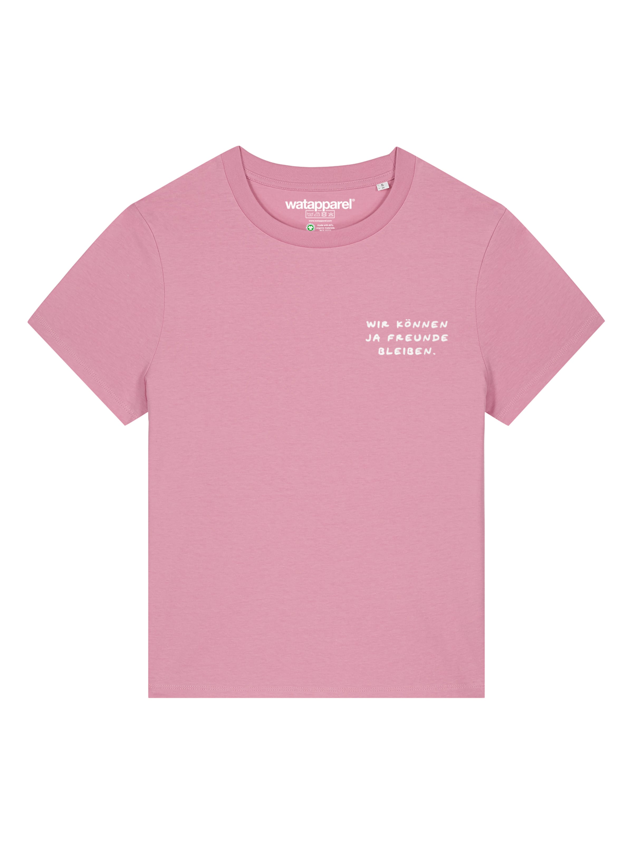 Watapparel Shirt 'Wir Können Ja Freunde Bleiben' in Roze: voorkant