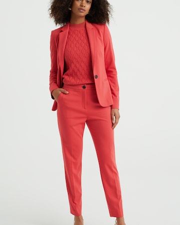 WE Fashion - Slimfit Calças em vermelho