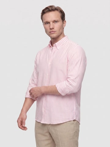 D’S Damat Regular fit Overhemd in Roze: voorkant