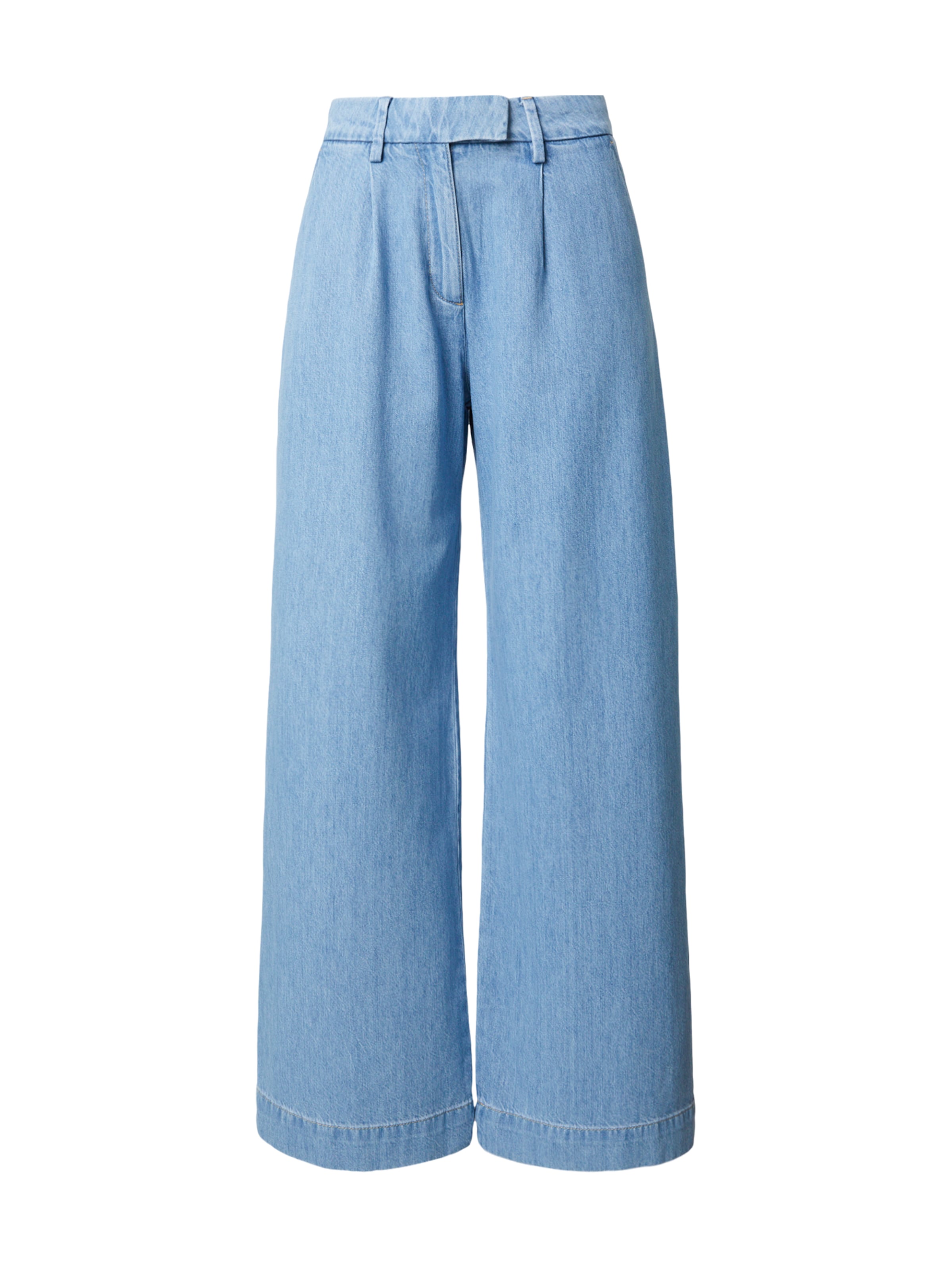 COMMA Wide leg Pleat-front jeans in Blue: front