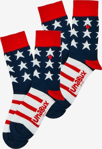 UNABUX Socks ' MIX ' in Blue: front
