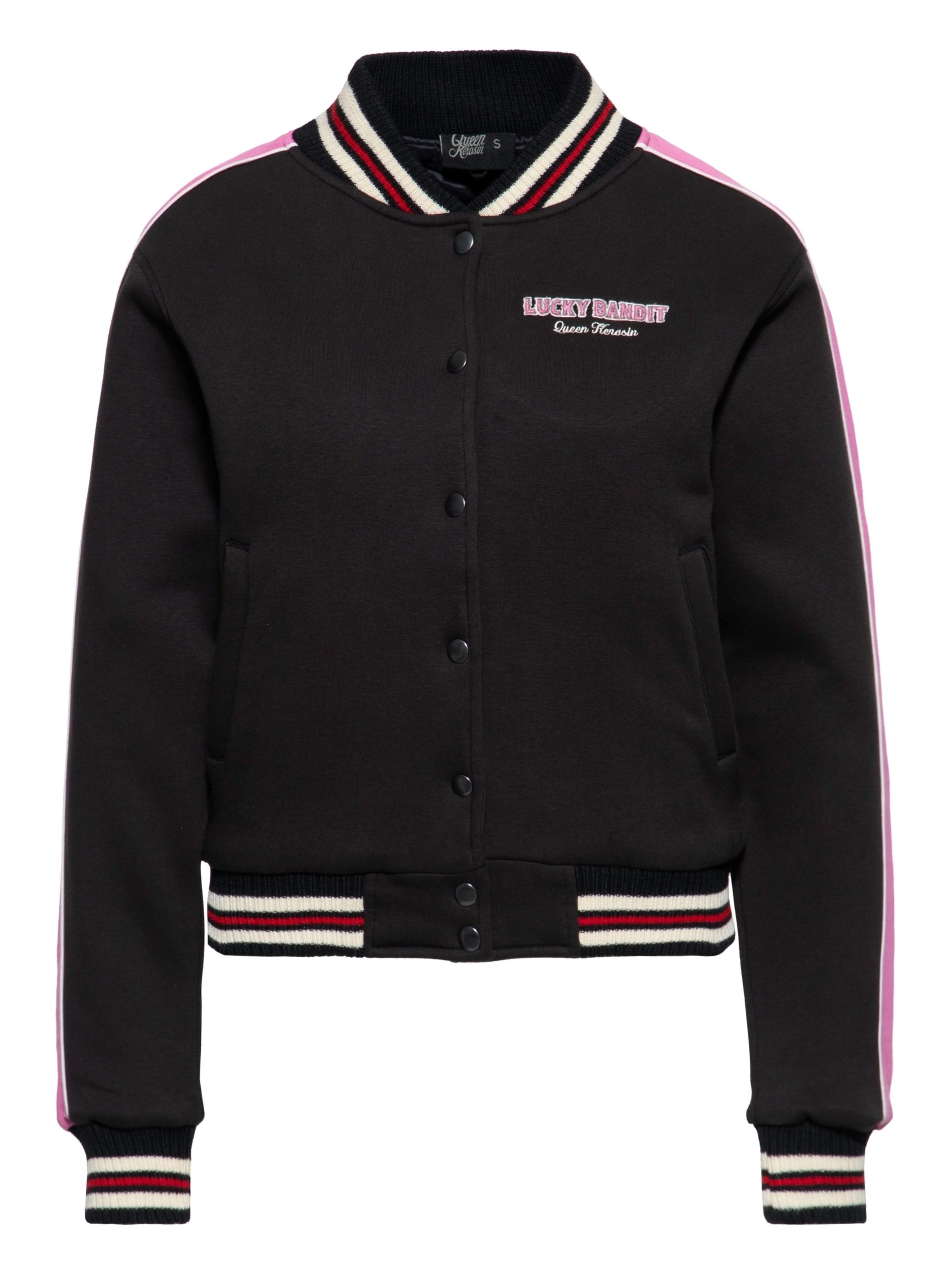 Queen Kerosin Übergangsjacke 'Lucky Bandit' in Lila: Vorderseite