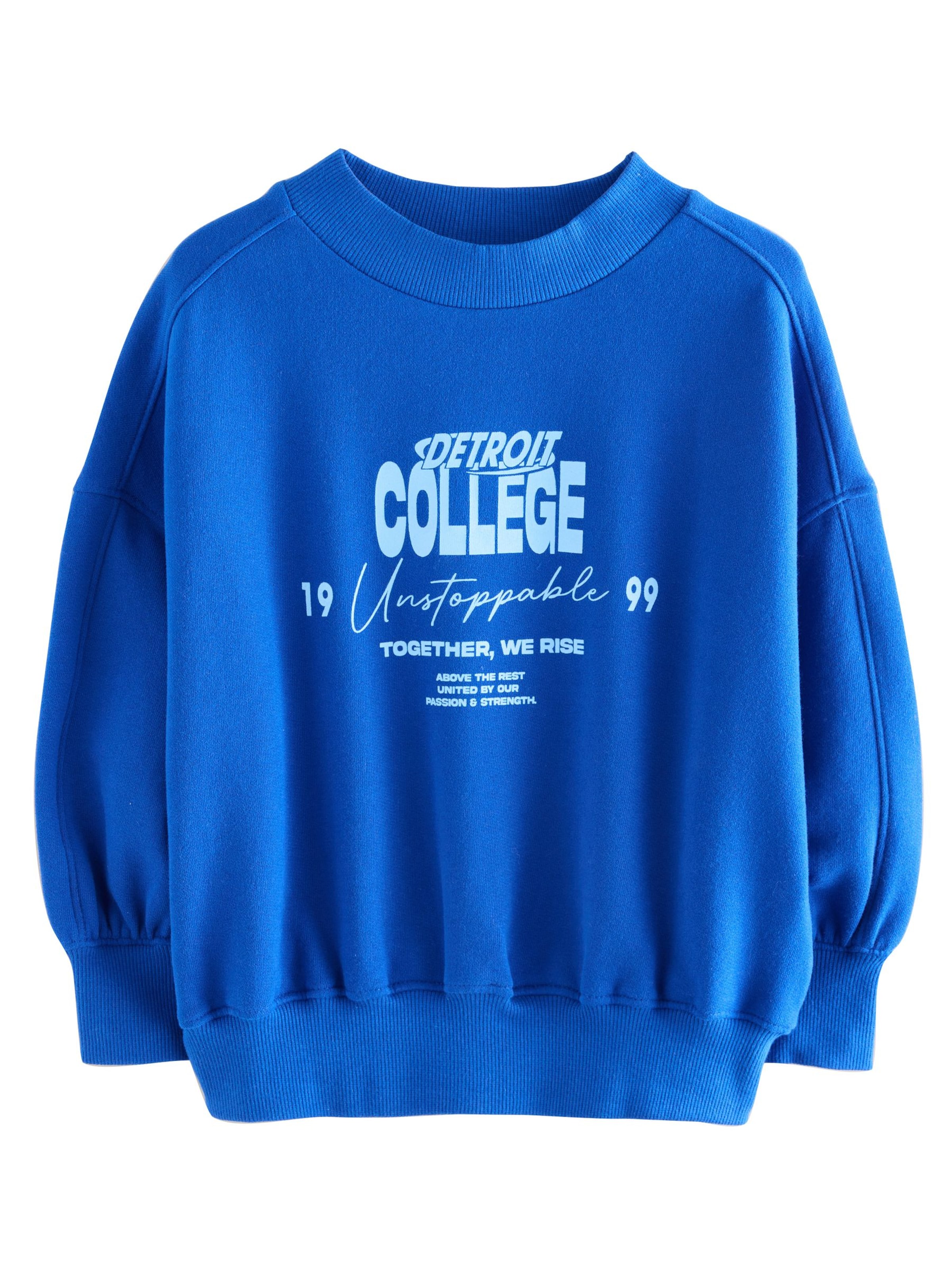 Next Sweatshirt i blå: framsida