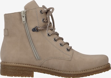 Rieker Lace-Up Ankle Boots in Beige