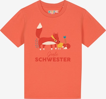 T-Shirt 'Fuchs Große Schwester' watabout.kids en orange : devant