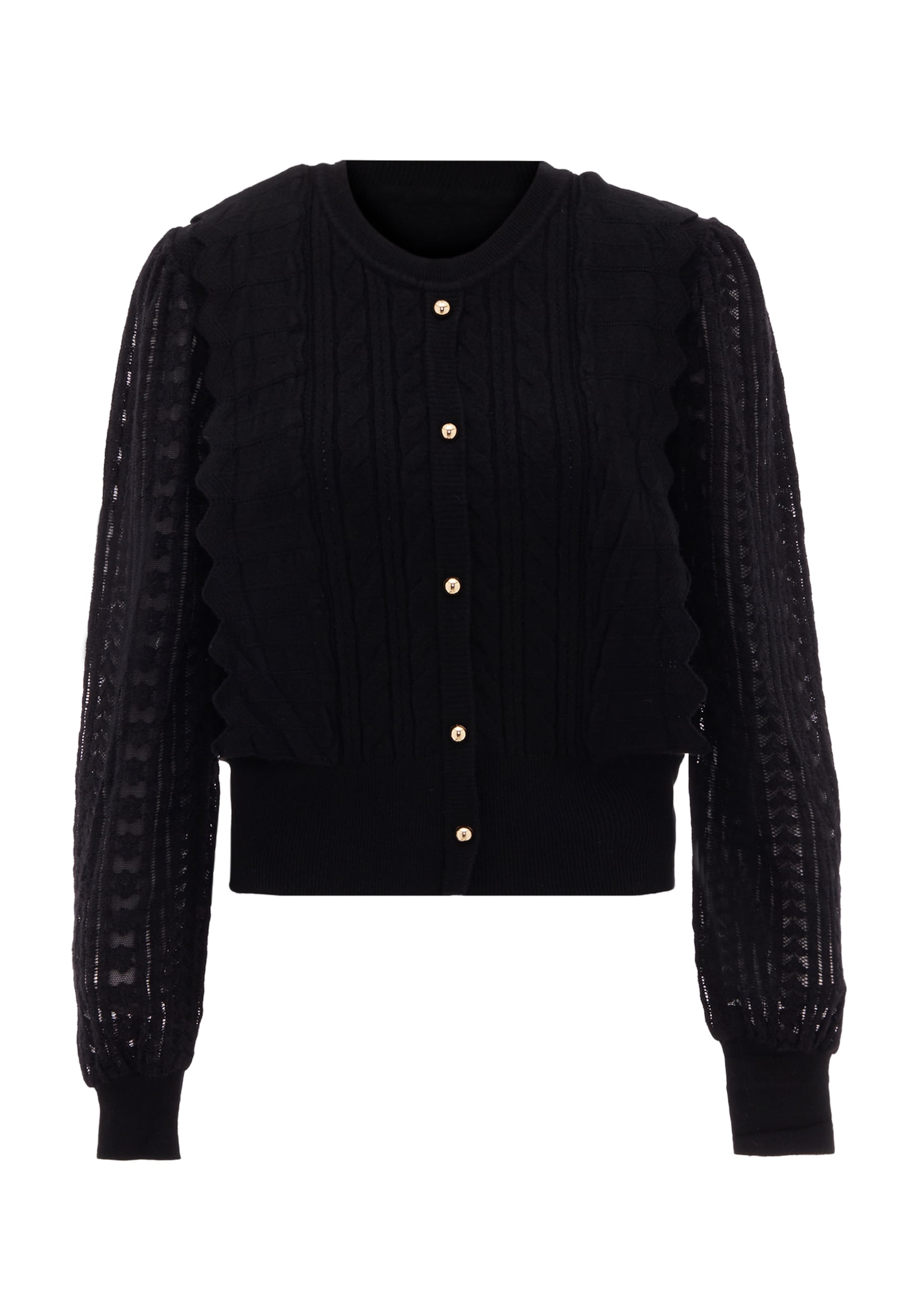 NAEMI Strickjacke in Schwarz: Vorderseite