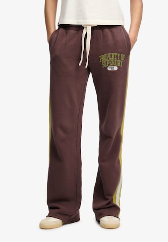 Wide Leg Pantalon Superdry & Co en marron : devant