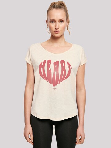 T-shirt 'Valentinstag Herz' F4NT4STIC en beige : devant