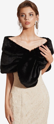Magicshe Wrap 'Winter Dicker Kunstfell Stola' in Black: front
