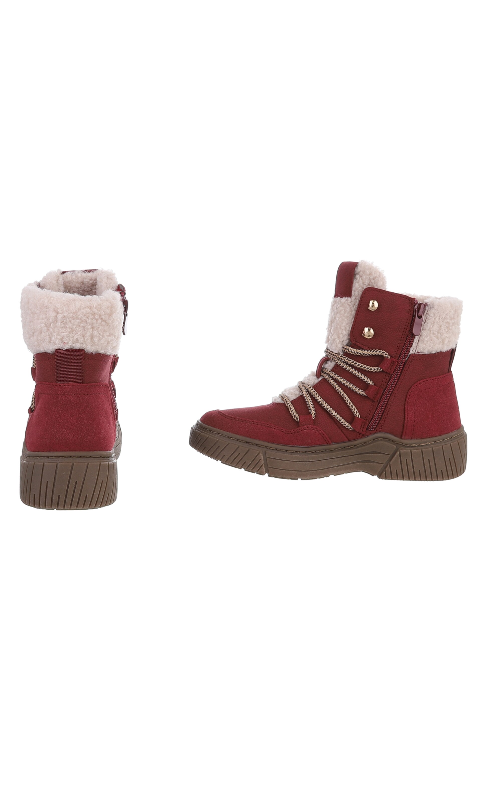 Ital-Design Schnürstiefelette in Rot