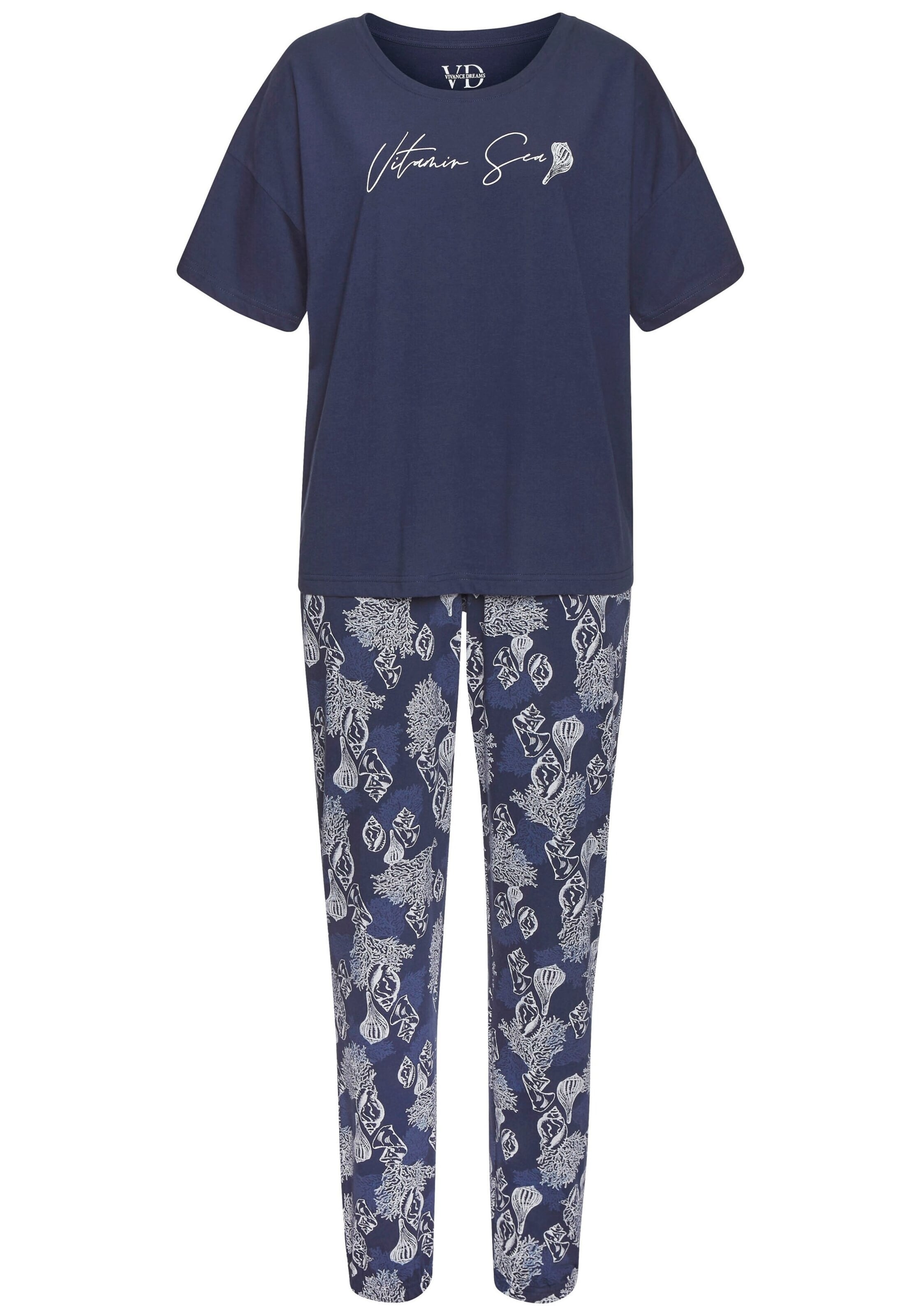 VIVANCE Pyjama 'Dreams' in Blauw: voorkant