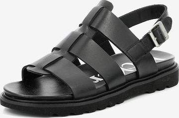 Sandales à lanières Kickers en noir : devant