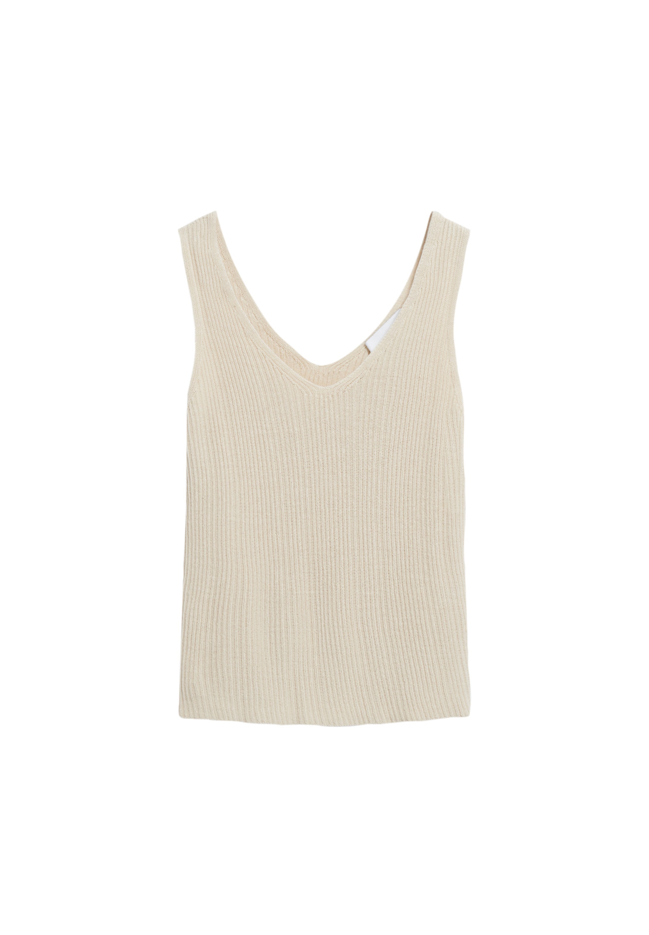 ARMEDANGELS Top 'Caaro Lino' in Beige: voorkant
