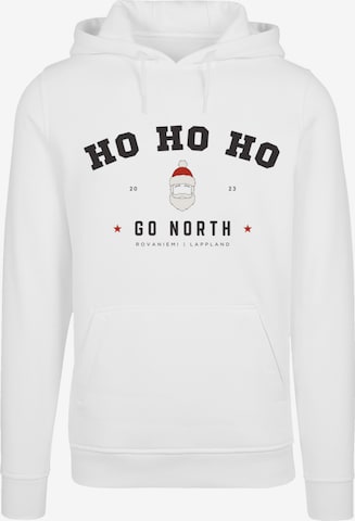Sweat-shirt 'Ho Ho Ho Santa' F4NT4STIC en blanc : devant