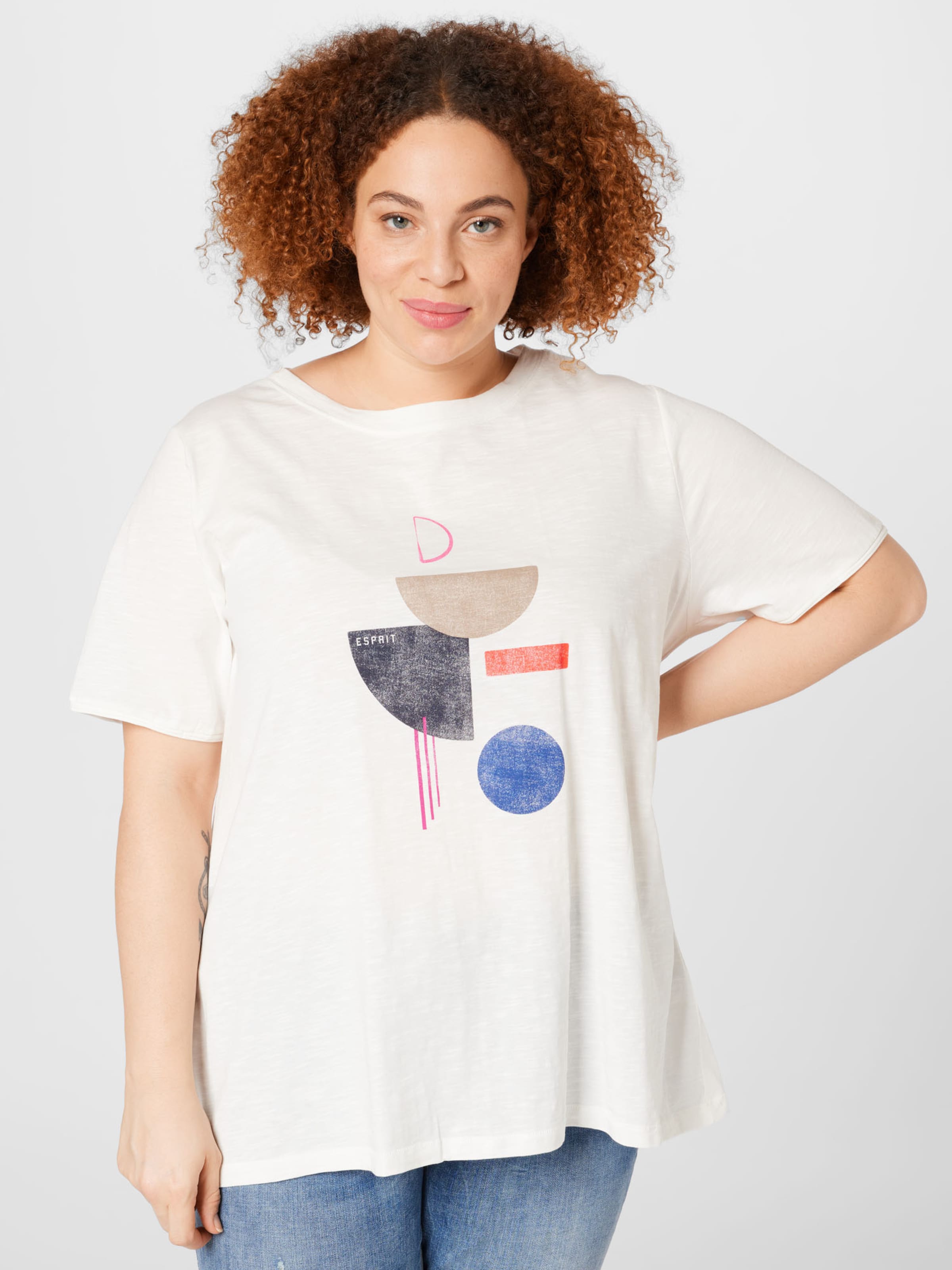 Frauen Shirts & Tops Esprit Curves T-Shirt (OCS) in Offwhite - RE87332