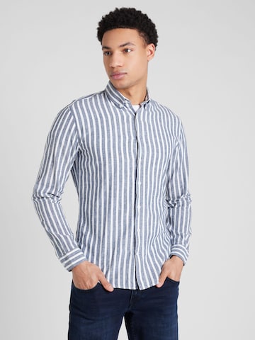 Lindbergh Slim fit Button Up Shirt in Blue: front