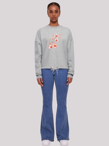 F4NT4STIC Sweatshirt 'Rosa Blumenzweig 3D' in Grijs