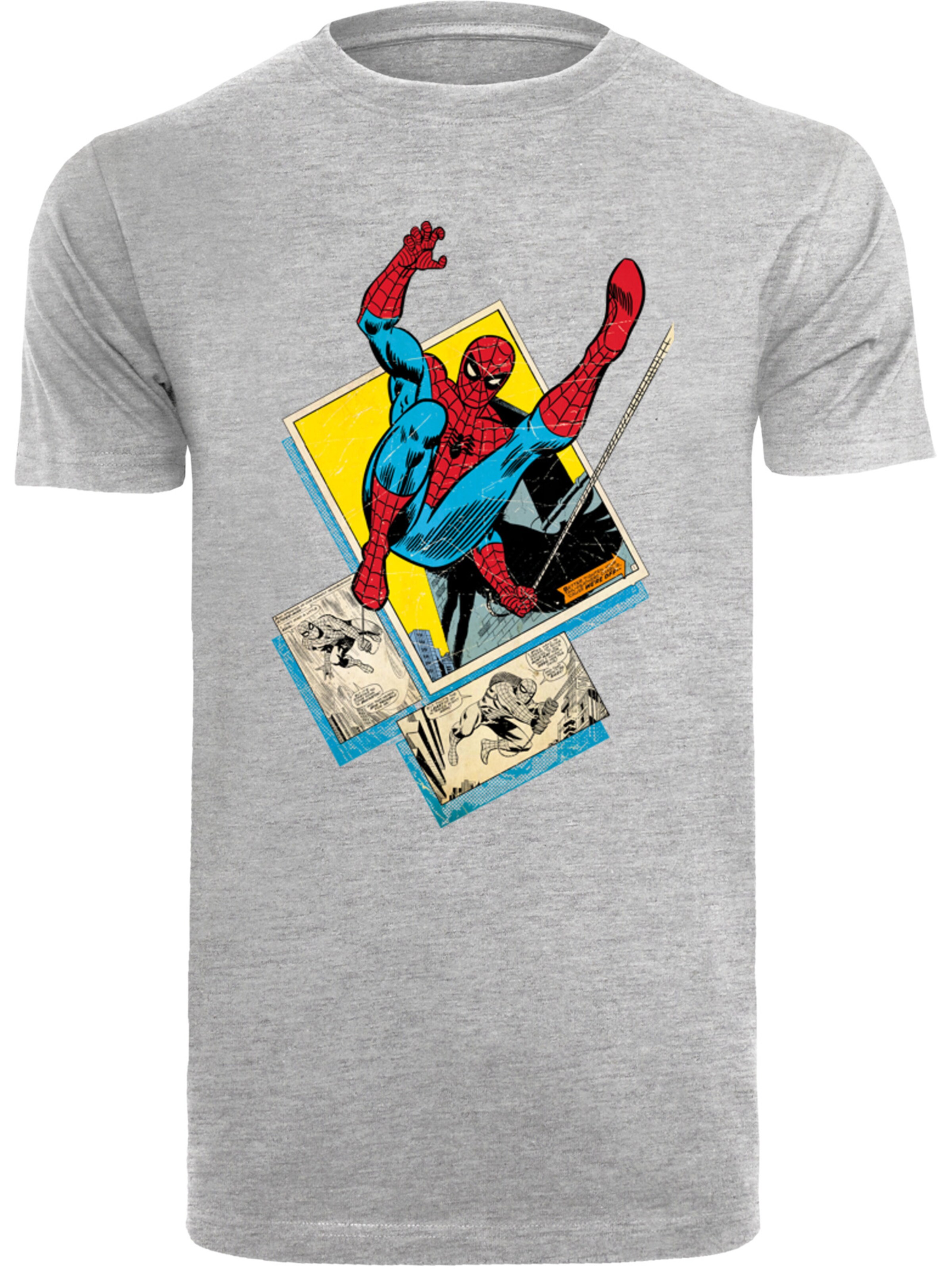 F4NT4STIC T-Shirt 'Marvel Spider-Man Block' in Grau: Vorderseite