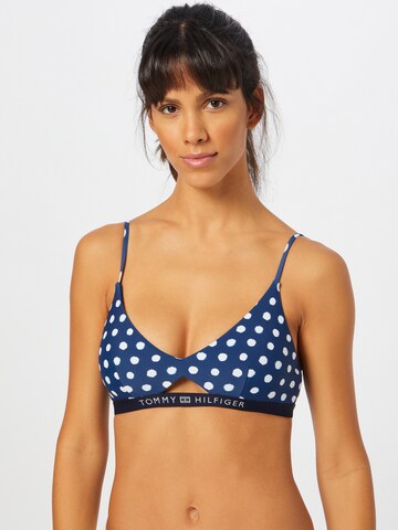 Tommy Hilfiger Underwear Triangle Bikini Top in Blue: front