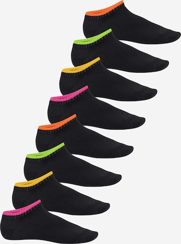 footstar Ankle Socks 'Neon' in Black: front