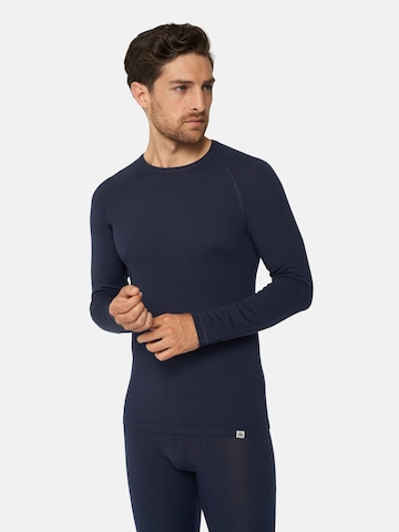 DANISH ENDURANCE Functioneel shirt 'Merino' in Blauw: voorkant