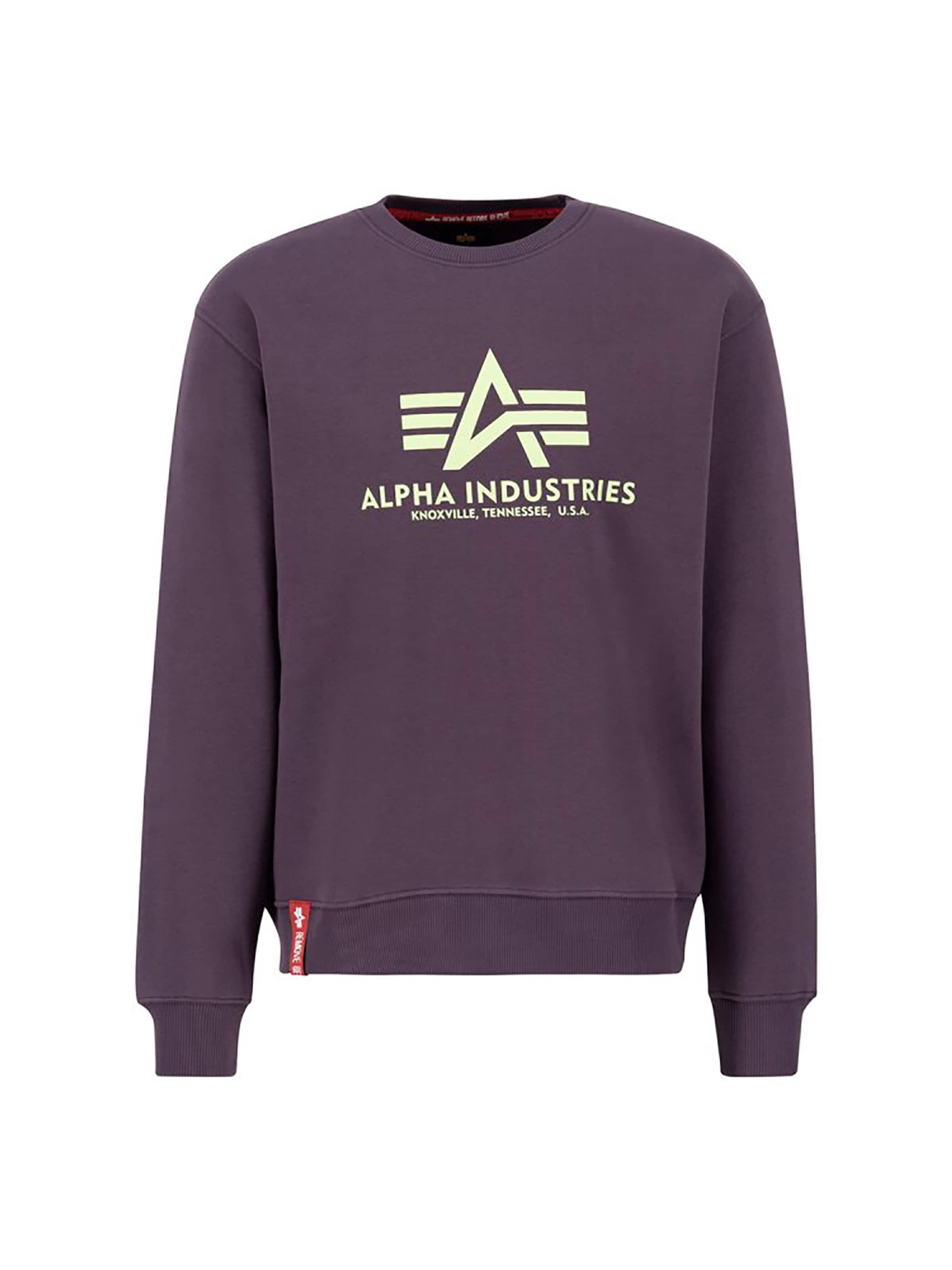 ALPHA INDUSTRIES Sweatshirt 'Basic' in Purple: front