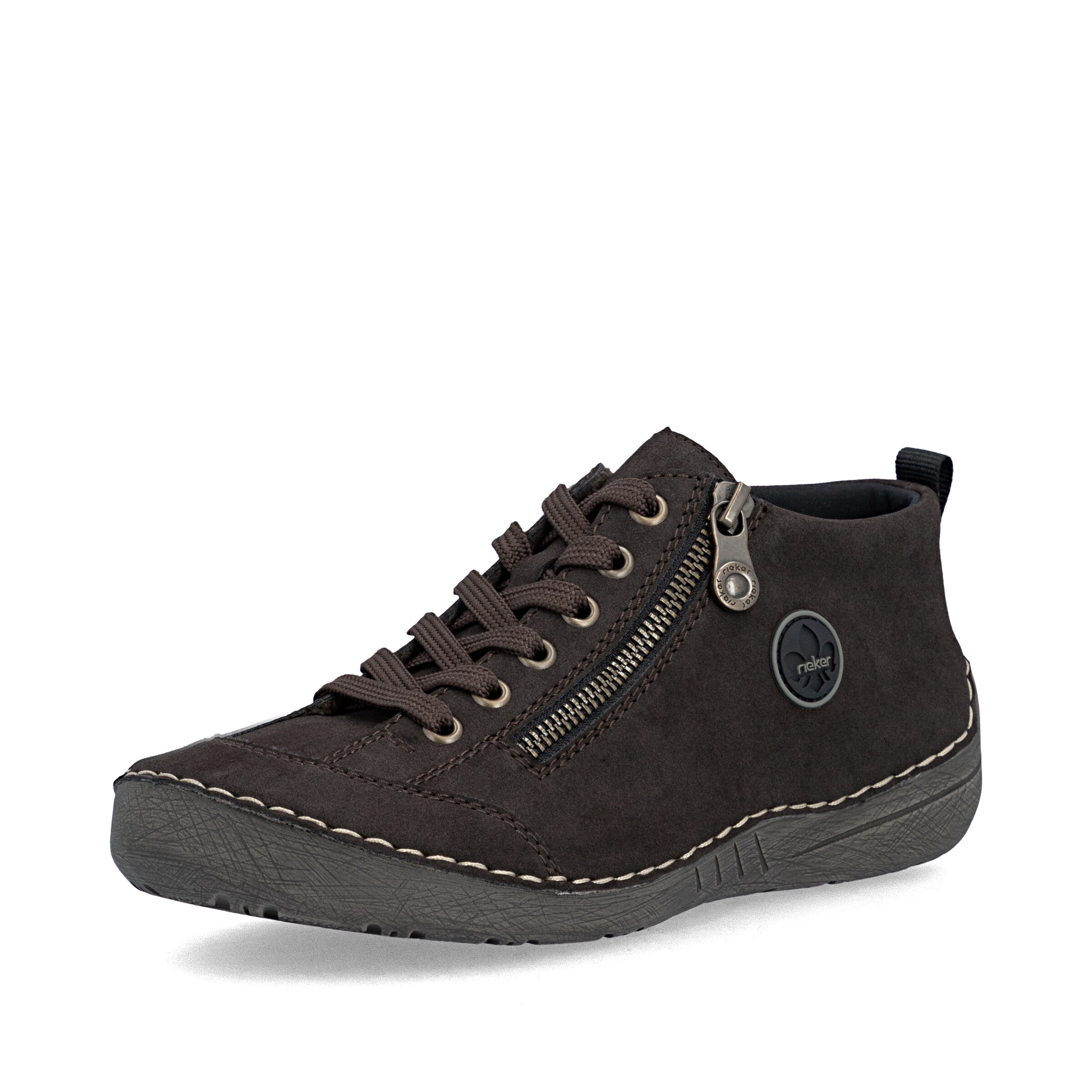 Bottines à lacets Rieker en marron : devant