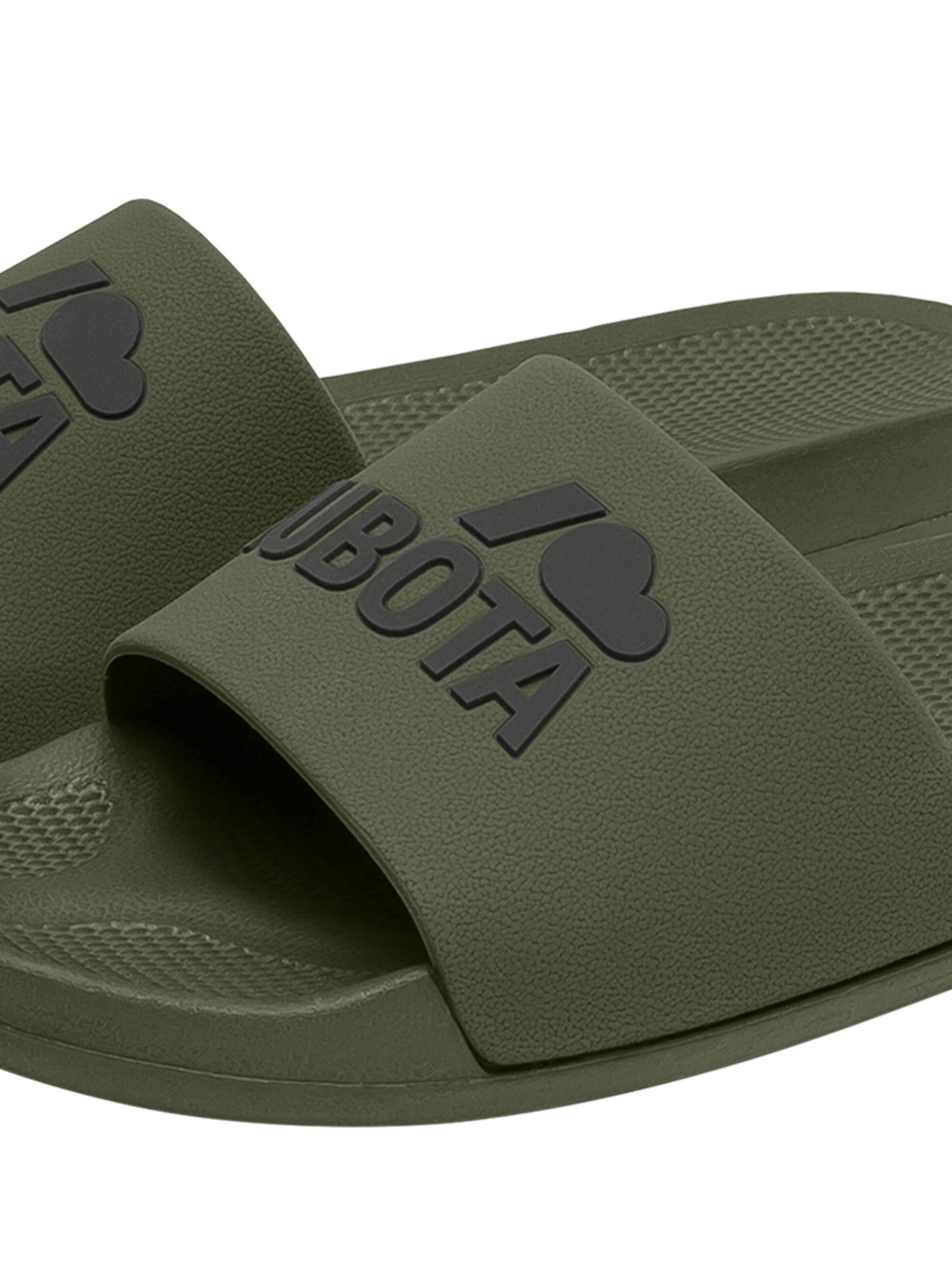 Kubota Strand-/badschoen 'Kubota Men's Slip-On Dark Green Basic Plain Pool Slides' in Groen