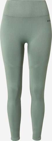 Superdry Skinny Workout Pants in Green: front