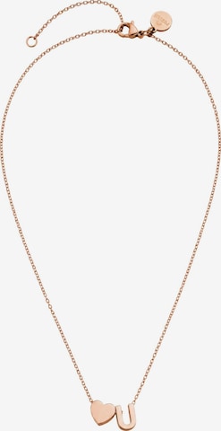PURELEI - Cadena 'Letter Heart U' en oro: frente