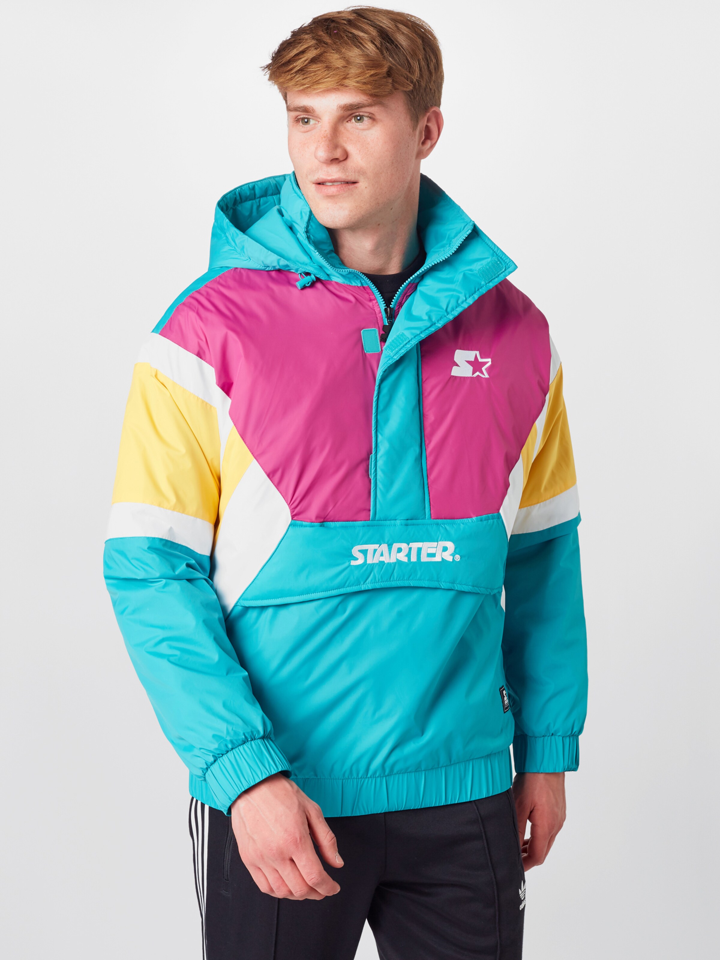 Starter Black Label Jacke in türkis gelb pink weiß Starter Black Label Jacke in türkis gelb pink weiß