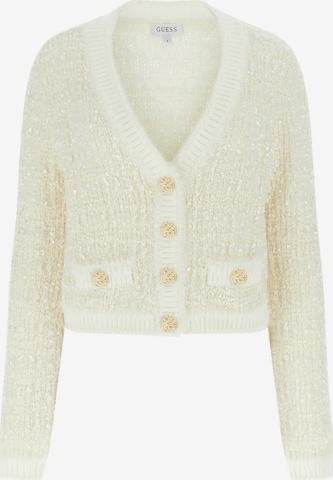 GUESS Strickjacke 'AOMORI' in Weiß: Vorderseite
