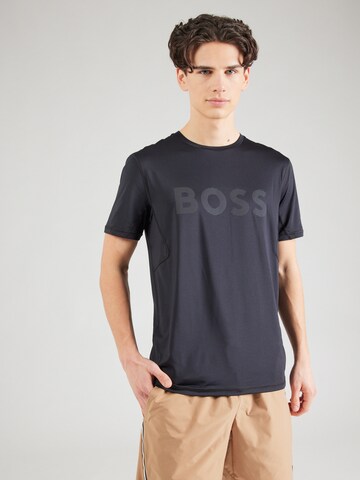 T-Shirt fonctionnel BOSS en noir : devant