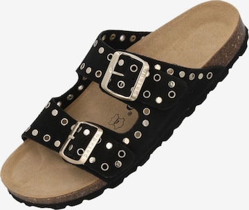 Palado Pantolette 'Korfu' in Schwarz: Vorderseite