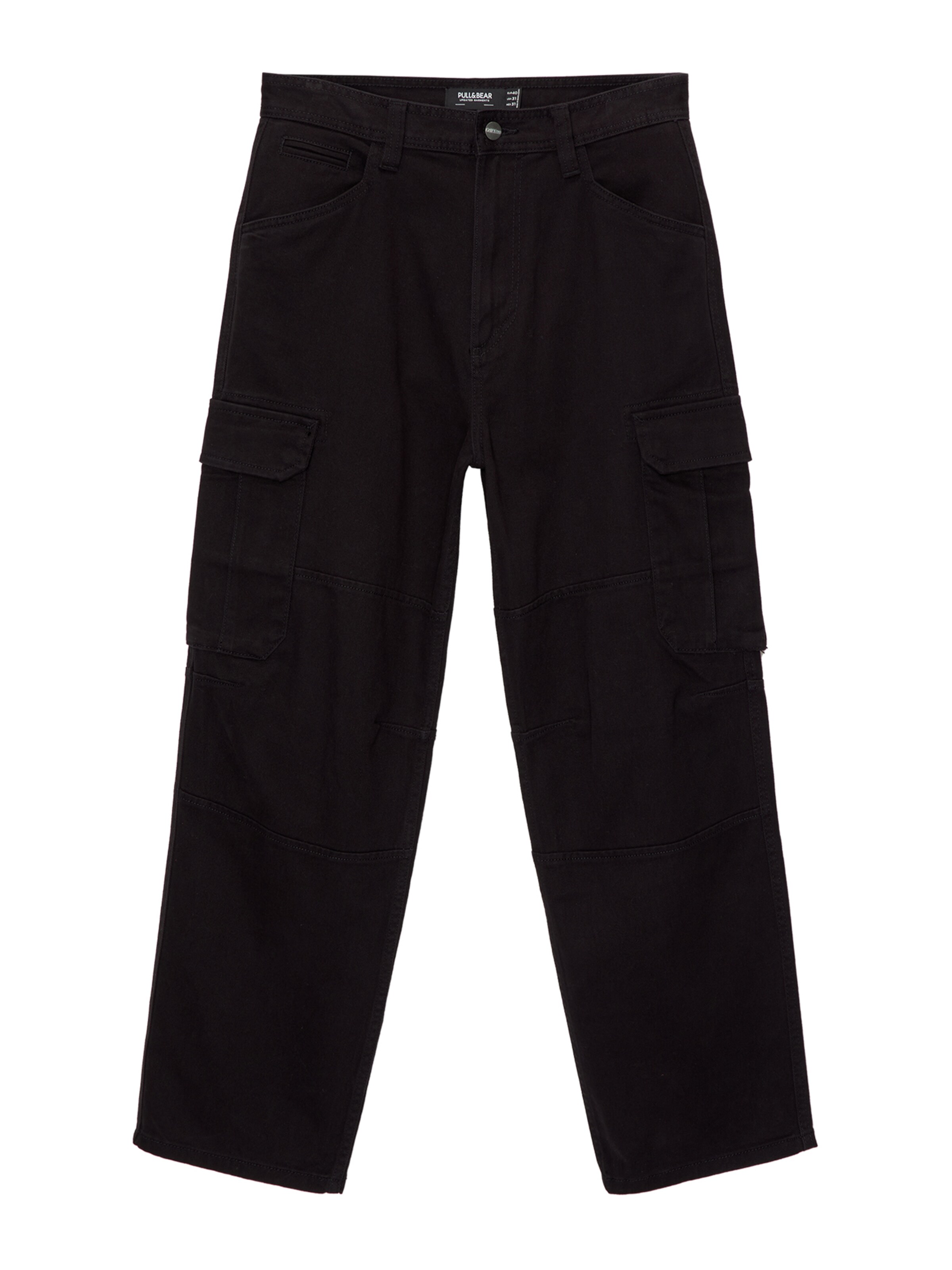 Pantalon cargo Pull&Bear en noir : devant