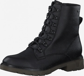 s.Oliver Lace-Up Ankle Boots in Black: front