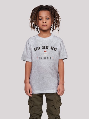 T-Shirt 'Ho Ho Ho Santa Claus' F4NT4STIC en gris : devant