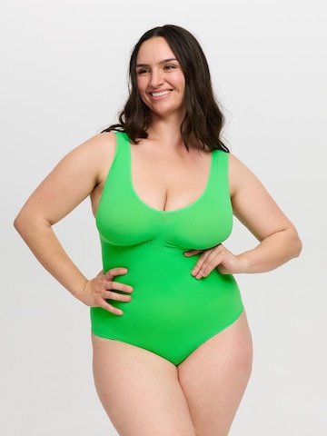 creamy Shapingbody 'Tank Bodysuit Sculpting Shapewear mit Slip' in Grün: Vorderseite