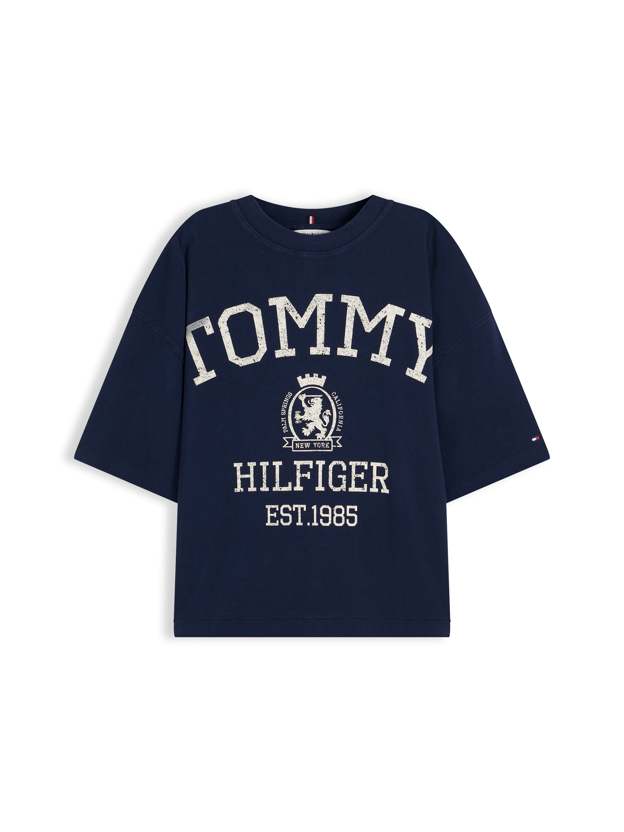 TOMMY HILFIGER - Camisa 'VARSITY CREST' em azul: frente