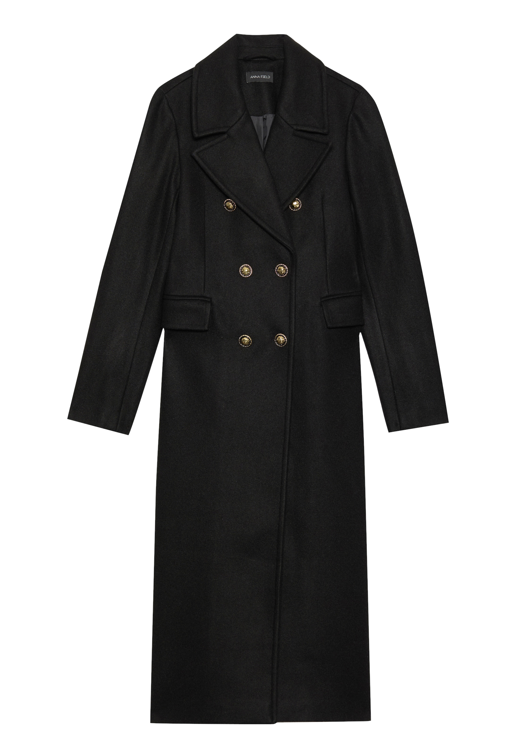 Anna Field Between-seasons coat in Black: front