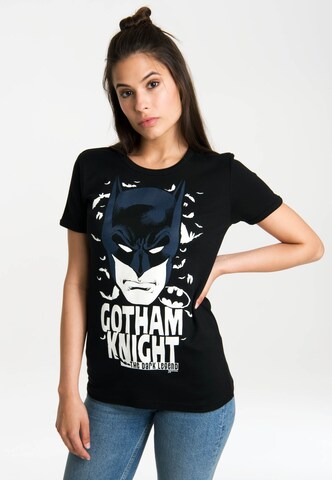 LOGOSHIRT Shirt 'Batman - Gotham Knight' in Zwart: voorkant