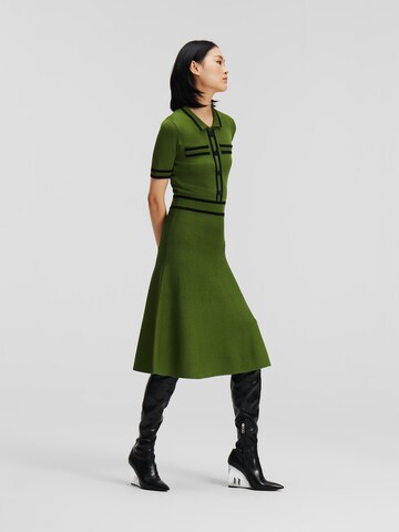 Karl Lagerfeld Kleit 'Polo Knit', värv roheline