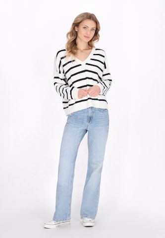 Pull-over 'Classic Look' DreiMaster Maritim en blanc