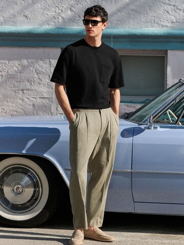 Next Loosefit Bandplooibroek in Groen: voorkant