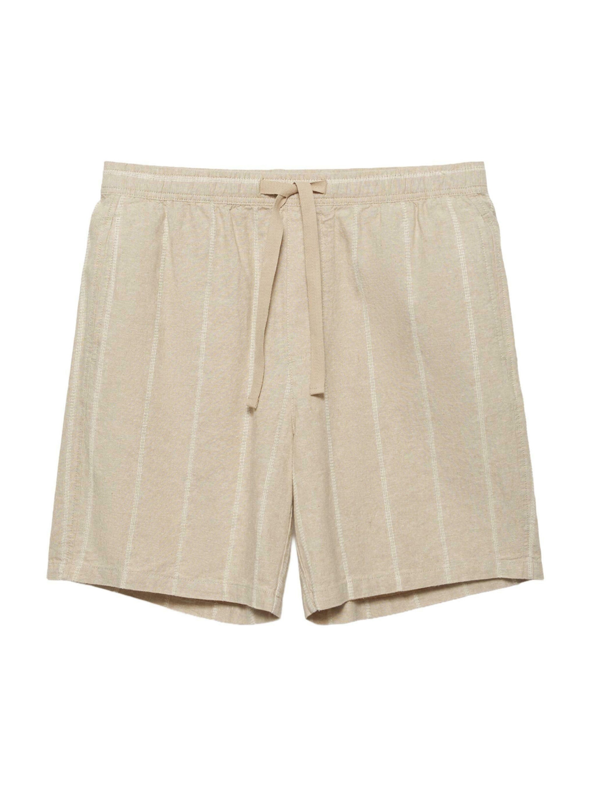 Pull&Bear Shorts in 29-30 in beige / weiß, Produktansicht