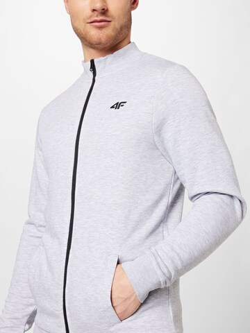 4F Athletic Zip-Up Hoodie in Grey